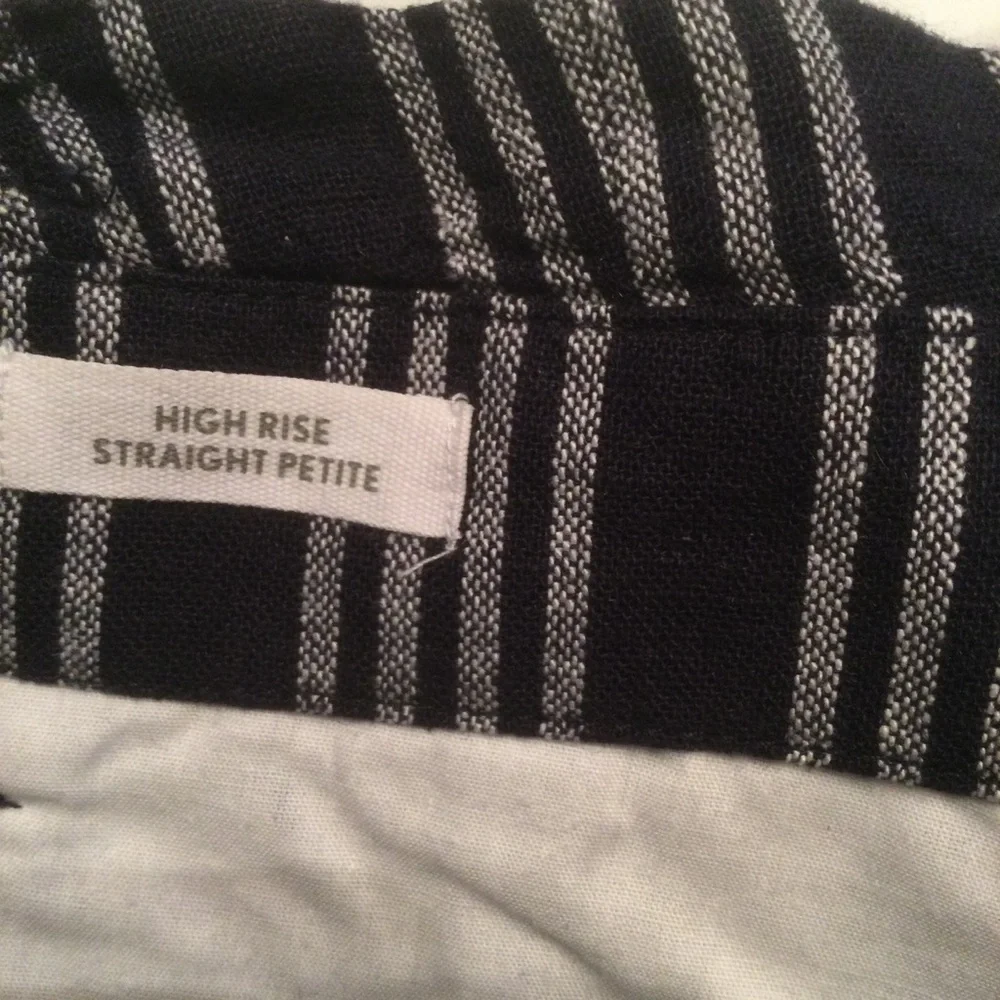 Loft Outlet Linen Blend High-Rise Stripped Cropped Pants Size 10P - Picture 6 of 11